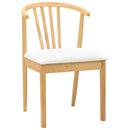 Spisestuestol 2 pcs Natur og hvid Solid gummitræ