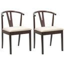 Spisestuestol 2 pcs Lys brun og lys Massiv Gummitræ