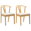 Spisestuestol 2 pcs Naturlig og lys Massiv Gummitræ