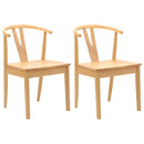 Spisestuestol 2 pcs Naturfarvet Massiv Gummitræ