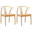 Spisestuestol 2 pcs Naturfarvet Massiv Gummitræ