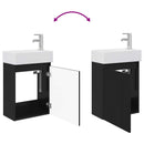 Badeværelses Vanity-enhed med Armatur Sort 45,5 x 22,5 x 84 cm