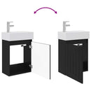 Badeværelses Vanity-enhed med Armatur Sort 45,5 x 25,5 x 84 cm