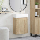 Badeværelses Vanity-enhed med Armatur Sonoma-eg