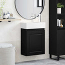 Badeværelses Vanity-enhed med Armatur Sort 45,5 x 22,5 x 84 cm