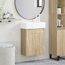 Badeværelses Vanity-enhed med Armatur Sonoma-eg