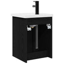 Badeværelses Vanity-enhed med Armatur Sort eg 42 x 40 x 74,5 cm