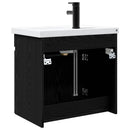 Badeværelses Vanity-enhed med Armatur Sort eg 61 x 40 x 74,5 cm
