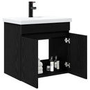 Badeværelses Vanity-enhed med Armatur Sort eg 61 x 40 x 74,5 cm