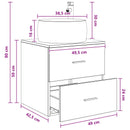 Væghængt håndvask skab Røget eg 49,5 x 44,5 x 66 cm