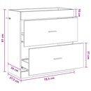 Badeværelse Under Vask Skab Sort eg 78,5 x 37,5 x 81 cm