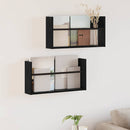 Magasin Rack 2 pcs Sort eg 60 x 12 x 30 cm Konstrueret træ