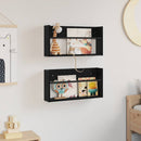 Magasin Rack 2 pcs Sort eg 60 x 12 x 30 cm Konstrueret træ