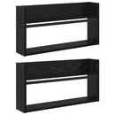 Magasin Rack 2 pcs Sort eg 60 x 12 x 30 cm Konstrueret træ