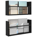 Magasin Rack 2 pcs Sort eg 60 x 12 x 30 cm Konstrueret træ