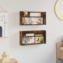 Magasin Rack 2 pcs Røget eg 60 x 12 x 30 cm Konstrueret træ
