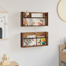 Magasin Rack 2 pcs Gammelt træ 60 x 12 x 30 cm Konstrueret træ