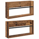 Magasin Rack 2 pcs Gammelt træ 60 x 12 x 30 cm Konstrueret træ