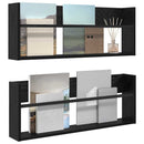 Magasin Rack 2 pcs Sort eg 80 x 12 x 30 cm Konstrueret træ