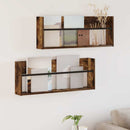Magasin Rack 2 pcs Røget eg 80 x 12 x 30 cm Konstrueret træ