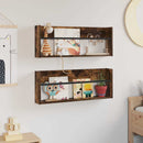 Magasin Rack 2 pcs Røget eg 80 x 12 x 30 cm Konstrueret træ