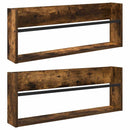 Magasin Rack 2 pcs Røget eg 80 x 12 x 30 cm Konstrueret træ
