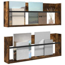 Magasin Rack 2 pcs Røget eg 80 x 12 x 30 cm Konstrueret træ