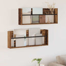 Magasin Rack 2 pcs Gammelt træ 80 x 12 x 30 cm Konstrueret træ
