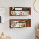 Magasin Rack 2 pcs Gammelt træ 80 x 12 x 30 cm Konstrueret træ