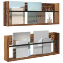 Magasin Rack 2 pcs Gammelt træ 80 x 12 x 30 cm Konstrueret træ
