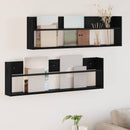 Magasin Rack 2 pcs Sort eg 100 x 12 x 30 cm Konstrueret træ
