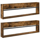 Magasin Rack 2 pcs Røget eg 100 x 12 x 30 cm Konstrueret træ