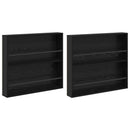 Magasin Rack 2 pcs Sort eg 80 x 12 x 70 cm Konstrueret træ