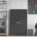 Opbevaringsskab Sort 90 x 40 x 140 cm Stål