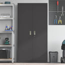 Opbevaringsskab Sort 90 x 40 x 180 cm Stål