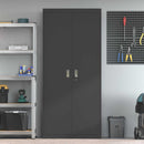 Opbevaringsskab Sort 90 x 40 x 200 cm Stål