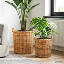 Plantekurv GENDT 2 stk. Naturlig Brun Kubu rattan