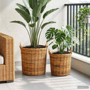 Plantekurv GENDT 2 stk. Naturlig Brun Kubu rattan