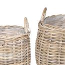 Plantekurv med opbevaring GENDT 2 stk. Naturlig grå Kubu rattan