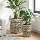 Planter Kurv GENDT 2 stk. Naturlig grå Kubu rattan