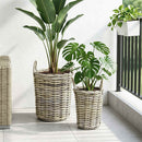 Planter Kurv GENDT 2 stk. Naturlig grå Kubu rattan