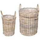 Planter Kurv GENDT 2 stk. Naturlig grå Kubu rattan