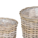 Plantekurv med opbevaring GENDT 2 stk. Naturlig grå Kubu rattan