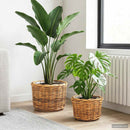 Plantekurv GENDT 2 stk. Naturlig Brun Kubu rattan