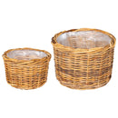 Plantekurv GENDT 2 stk. Naturlig Brun Kubu rattan