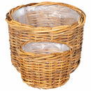 Plantekurv GENDT 2 stk. Naturlig Brun Kubu rattan