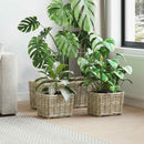 Planter Kurv GENDT 3 stk. Naturlig grå Kubu rattan
