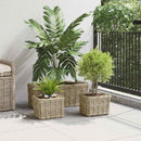 Planter Kurv GENDT 3 stk. Naturlig grå Kubu rattan