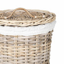 Vasketøjskurv med låg 2 pcs Naturlig grå Kubu rattan