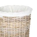 Vasketøjskurv med låg 2 pcs Naturlig grå Kubu rattan